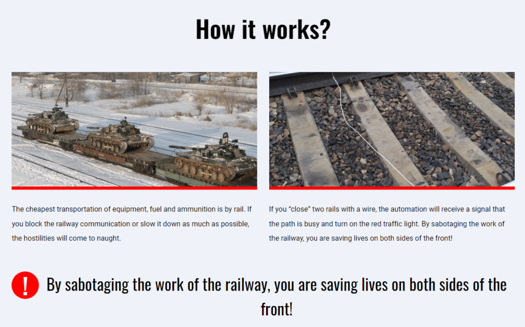 An excerpt from an anti-war website on sabotaging railways